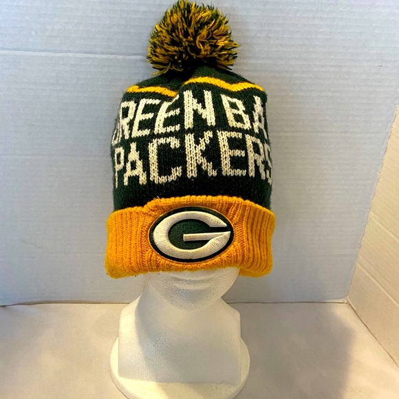 47’ Brand NFL Green Bay Packer Knit Pom Pom Winter hat Team Football OS - Picture 1 of 6